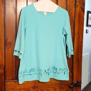 Xl teal women's blouse